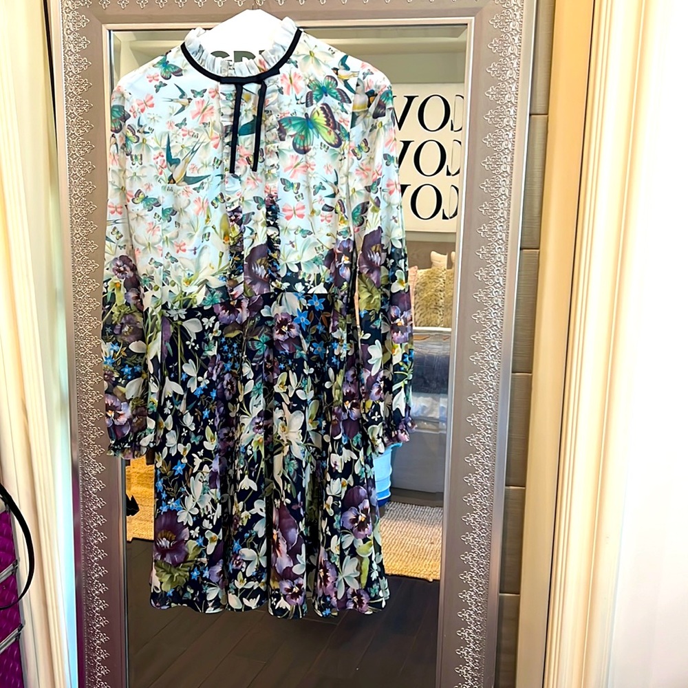 Ted Baker London floral print long sleeve dress